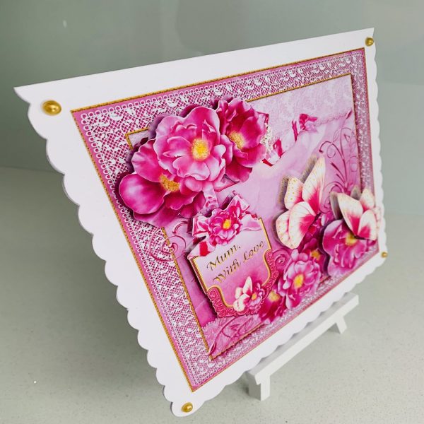Handmade Mothers Day or Happy Birthday 3D Decoupage 8x8 Greeting Card - Image 2