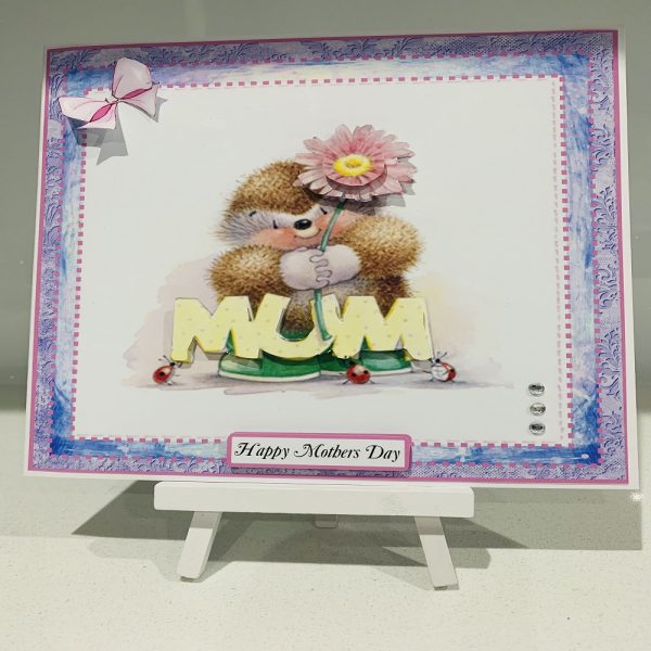 Handmade Mothers Day or Happy Birthday 3D Decoupage 8x8 Greeting Card