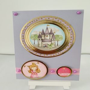 Handmade Birthday Girl Princess Themed A6 Card