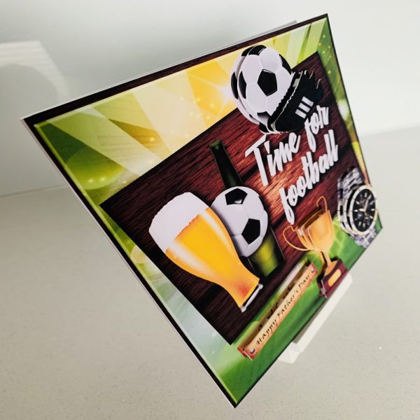 Happy Birthday/Fathers Day/Good Luck Football themed greeting card 7x7 - Image 2