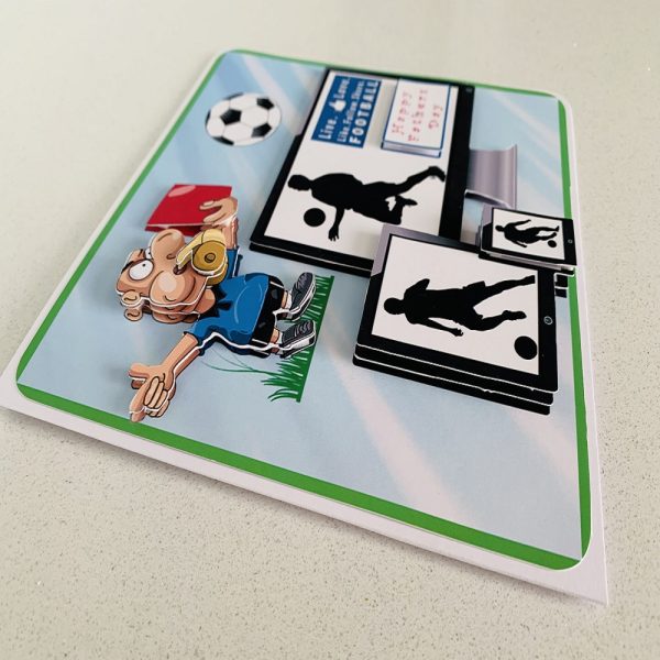 Happy Birthday / Fathers Day Football Themed Handmade Greeting 7x7 Square Card 3D Decoupage - Image 2