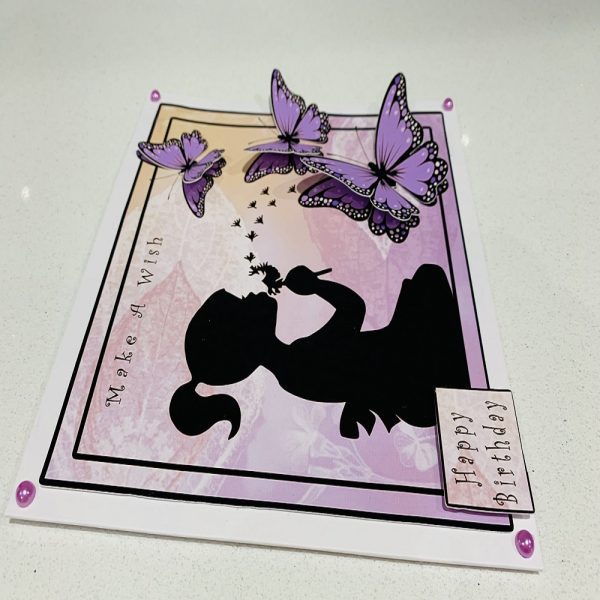 Handmade 3D Decoupage Make a Wish Happy Birthday 7x7 Greeting Card - Image 2