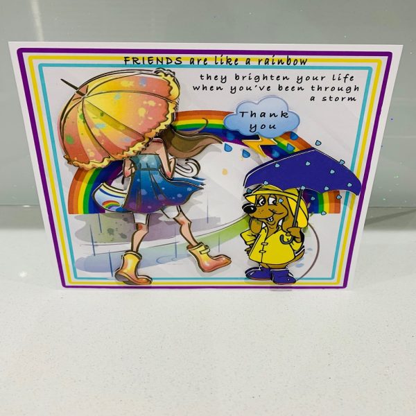 Handcrafted 3d Decoupage Thank You/Happy Birthday Greeting Card.