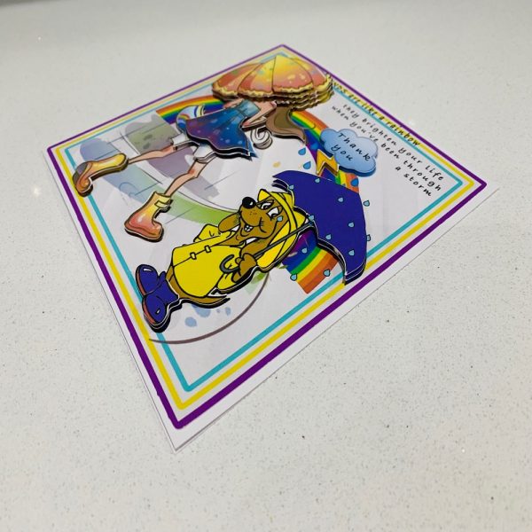 Handcrafted 3d Decoupage Thank You/Happy Birthday Greeting Card. - Image 2