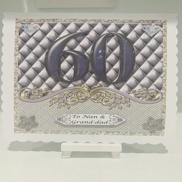 Handcrafted Diamond Wedding Anniversary 60 years Greeting Card