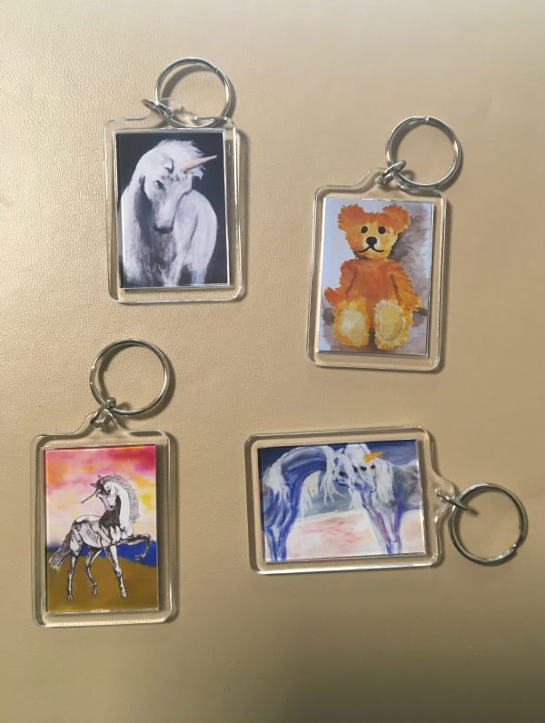 Keyrings - Artworks of Unicorns and Teddy Bears
