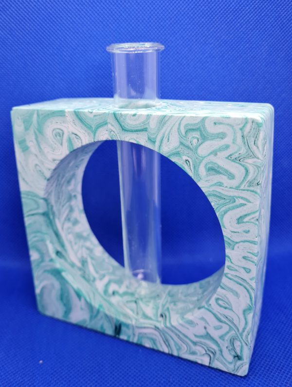 Square Light Green Single Stem Vase