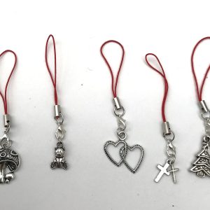 Tibetan silver bag or purse charm red cord  small cross