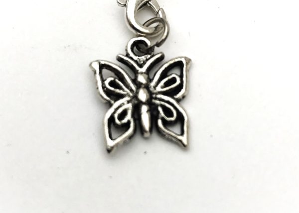 Tibetan silver key ring - butterfly