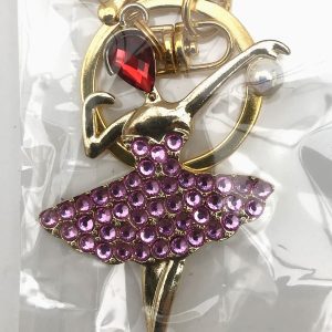 ballerina crystal art key ring