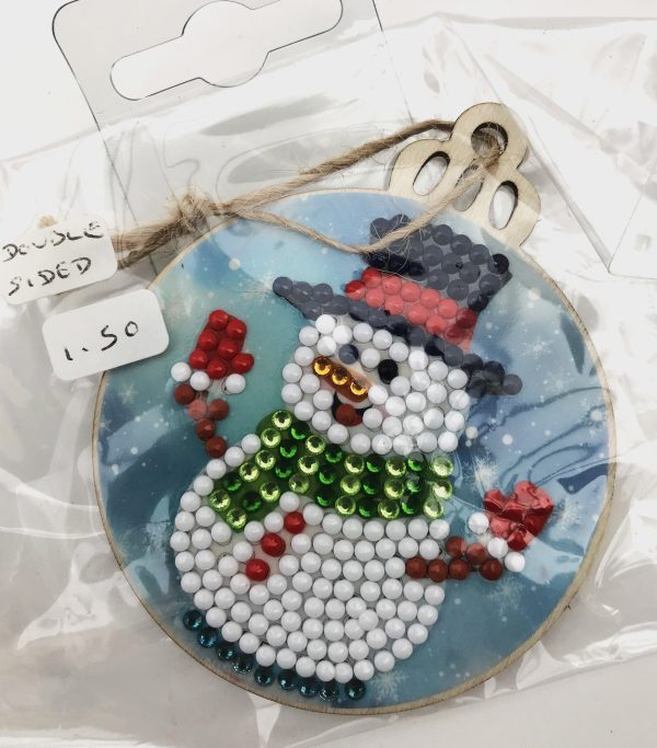 Snowman Crystal art hanging tree decoration