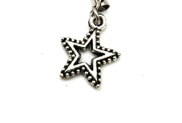 Tibetan silver bag /purse charm, black cord - hearts - Image 2