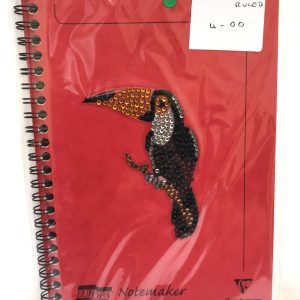 Macaw crystal art motif on notebook