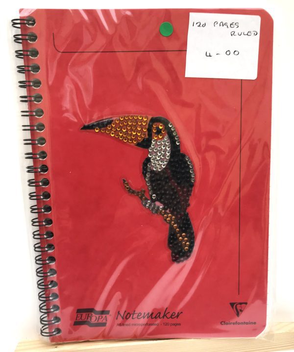 Macaw crystal art motif on notebook