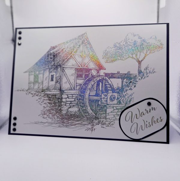 Foiled water wheel any occasion card