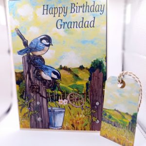 Birthday card, Grandad with free matching gift tag
