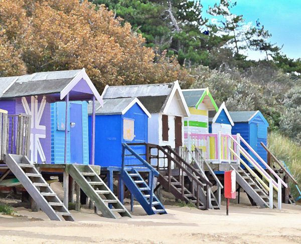 Colourful Beach Huts  - original photo art print - 2 sizes available
