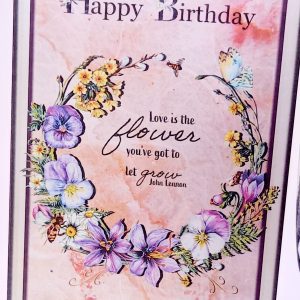 Floral wreath birthday card