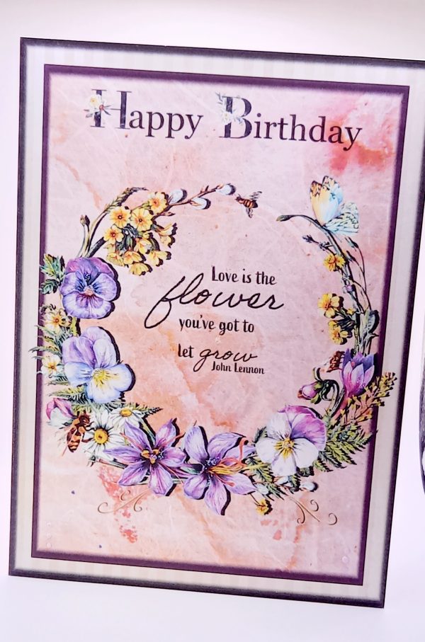 Floral wreath birthday card