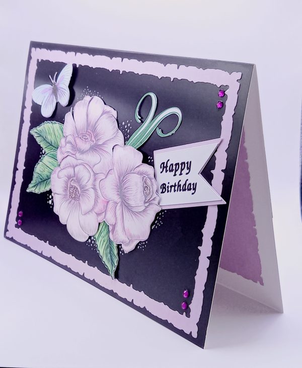 Handmade,  hand coloured birthday card - Image 2