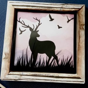 Stag silhouette frame