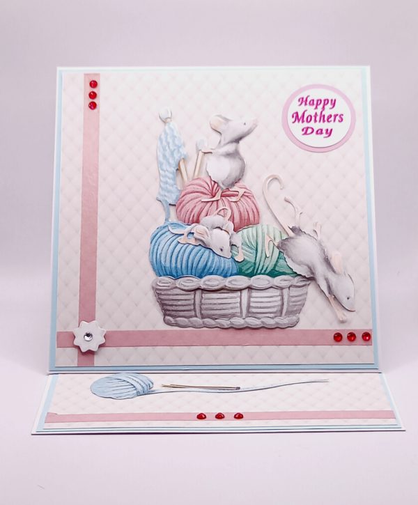 Mice and wool mothers day card