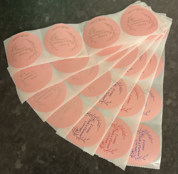 20 x 2” Pink Circle Personalised Labels