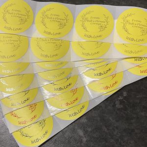 20 x 2” Yellow Circle Personalised Labels