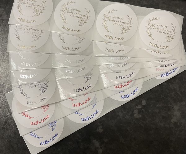 50 x 2” White Circle Personalised Labels