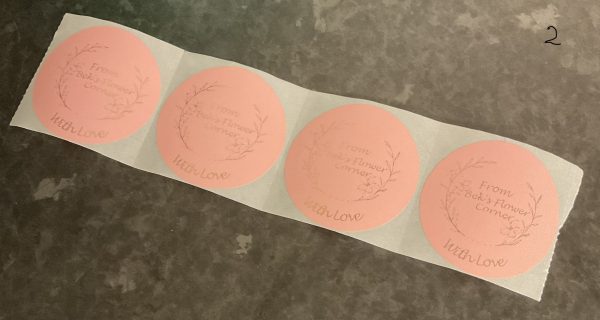 20 x 2” Pink Circle Personalised Labels - Image 3