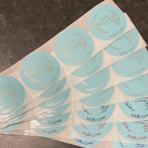 10 x 2” Blue Circle Personalised Labels