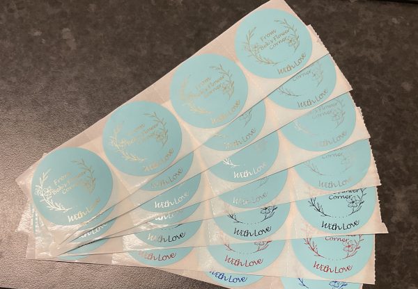 40 x 2” Blue Circle Personalised Labels