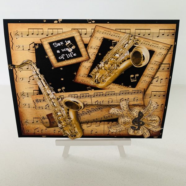 Handcrafted Saxophone Greeting card