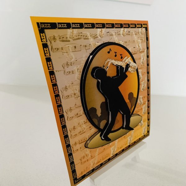 Handmade Birthday Card Saxophone Theme 8x5 - Image 2