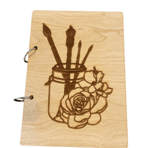 WOODEN NOTEBOOK PAINTBRUSH DESIGN
