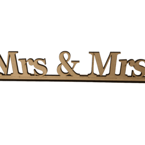 WOODEN MRS & MRS WEDDING TABLE SIGN