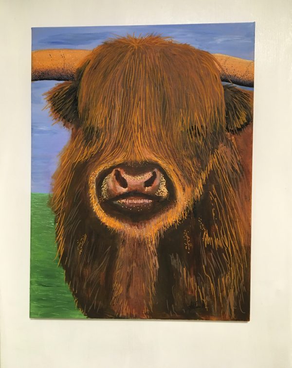Highland Cow Original Artwork on Canvas