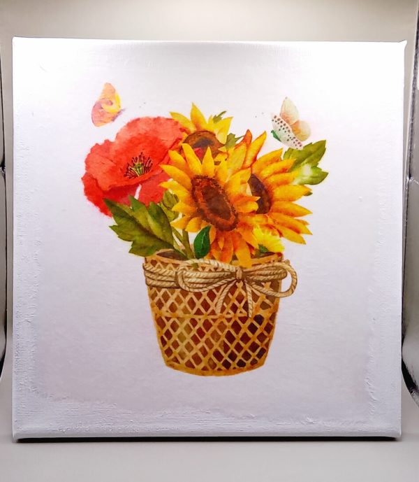 Basket of flowers canvas