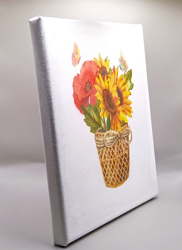 Basket of flowers canvas - Image 2