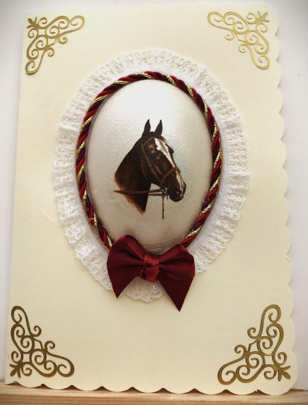 horse head half goose egg card