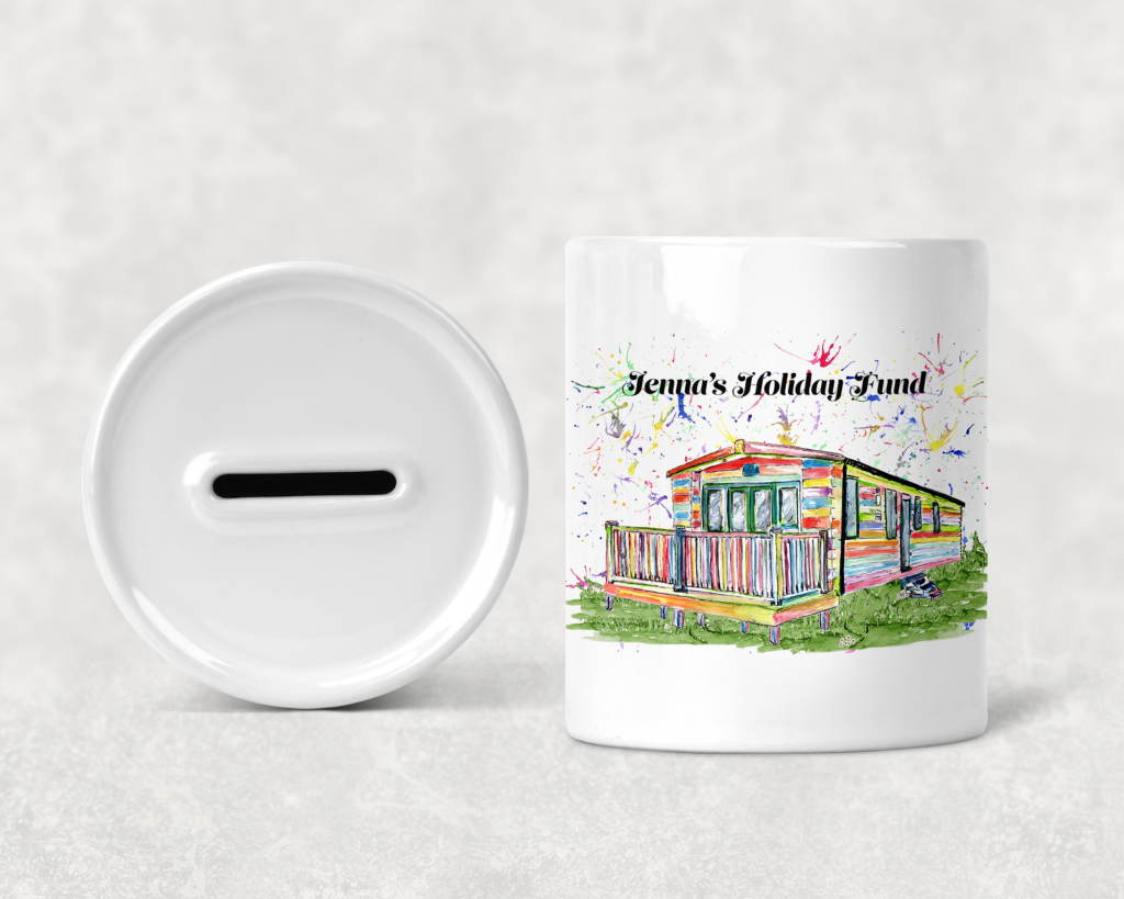 Personalised Static Caravan Holiday Fund Re Useable Money Box My