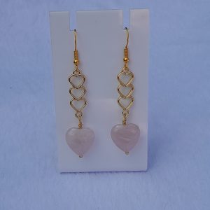 Rose Quartz Heart Earrings