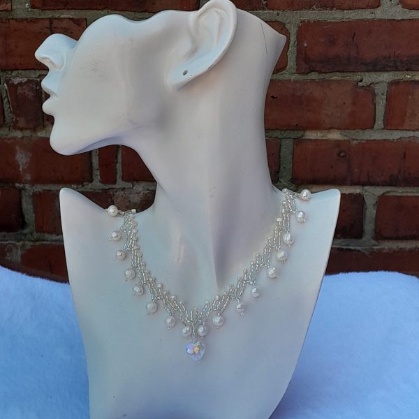 Freshwater pearl & crystal necklace - Image 2