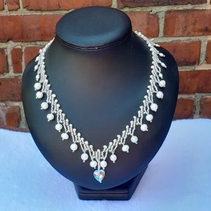 Freshwater pearl & crystal necklace
