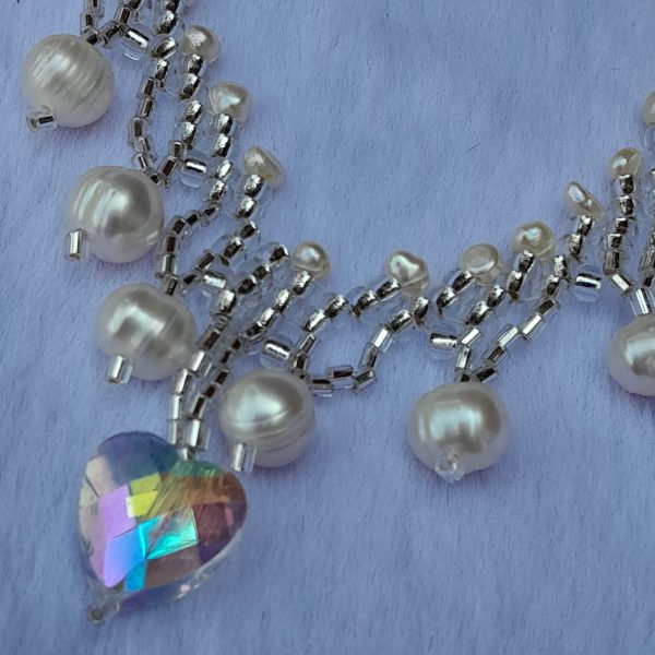 Freshwater pearl & crystal necklace - Image 5