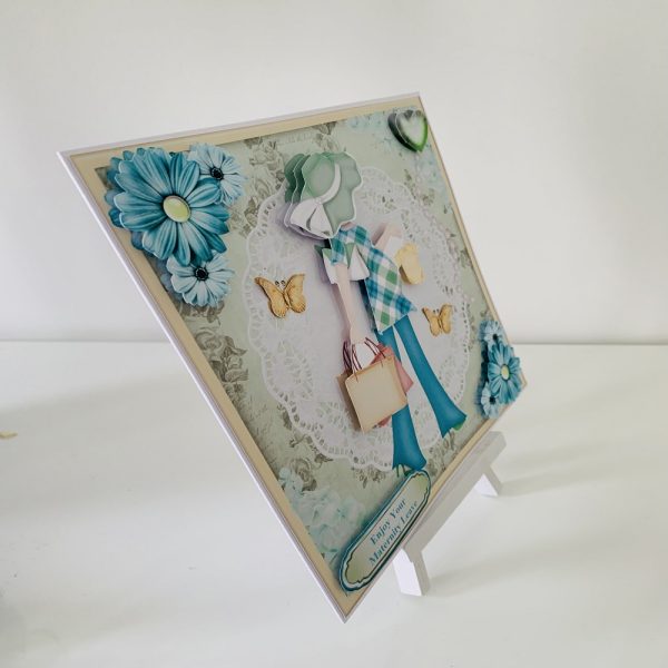 Maternity Leave Handmade 8×8 3D Decoupage Greeting Card - Image 2