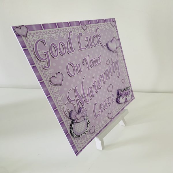 Maternity Leave Handmade 8×8 3D Decoupage Greeting Card - Image 2