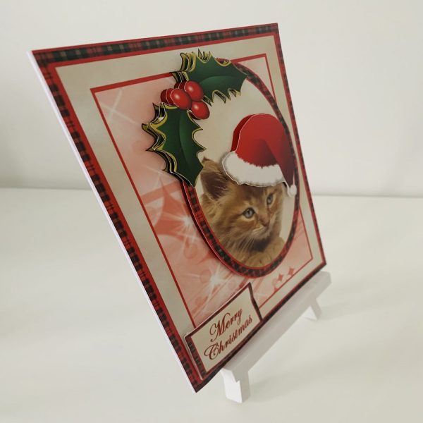 Handmade Christmas Kitten Greeting Card - Image 2
