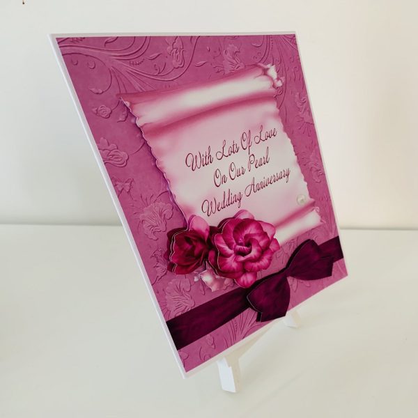 Handcrafted Pearl Wedding Anniversary | 30th Wedding Anniversary Greeting Card - Image 2