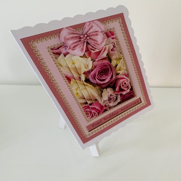 Handcrafted Pearl Wedding Anniversary | 30th Wedding Anniversary Pyramage Greeting Card - Image 2